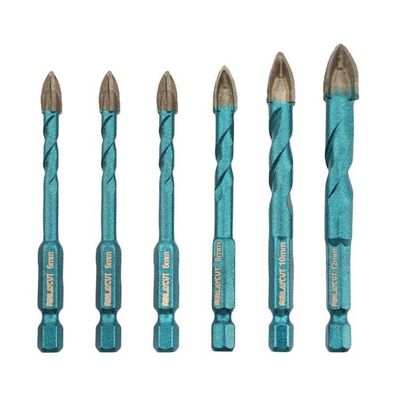 Minlaycut 6er Hartmetall-Bohrer Set 6-12mm für Holz, Kunststoff, Mauerwerk