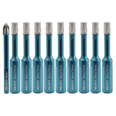 Minlaycut Diamant Fliesenbohrer 6MM - 10 Stück Vakuumgelötete Lochsäge für