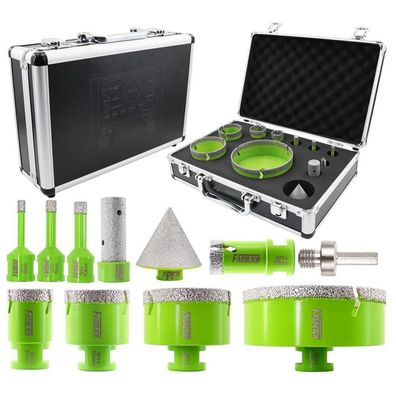 Fachlich Diamant Fliesenbohrer Set 11tlg. mit 8 Lochsägen, 20/50mm Fingerfräser