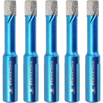 Brschnitt Diamant Trockenbohrer 8mm, 5er Set Bohrkrone für Fliesen, Keramik