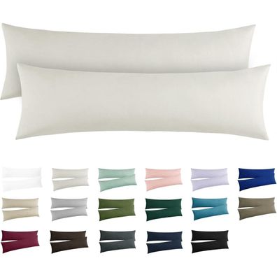 Ruikasi Kissenbezug 40x145 cm Beige im 2er Set - Atmungsaktiv & Waschbar bei