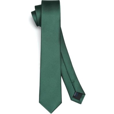 Hisdern Herren Schmale Krawatte 6cm Dunkelgrün - Klassisch, Formell, Elegant