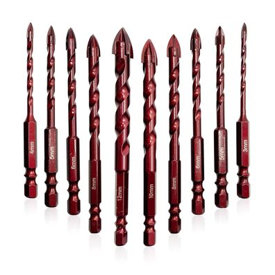 GVHAKG Fliesenbohrer Set 10-teilig mit Kobalt für Glas, Keramik, Metall, Holz