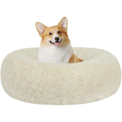 HMTOPE Orthopädisches Hundebett rund, Donut Kuschelkissen für Hunde und Katzen