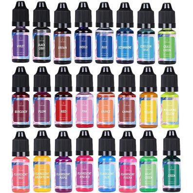 ALLAVA Kerzenwachs Farbe, 24 Farben flüssiges Pigment zum Gießen für Sojawachs