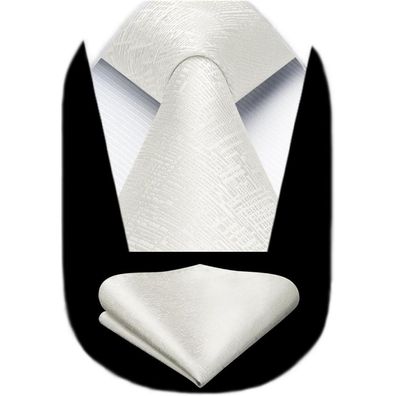 Hisdern Krawatten Set für Herren: Elegante Einfarbige Krawatte mit Einstecktuch