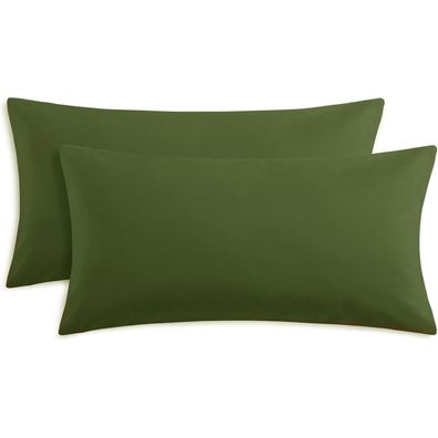 Ruikasi Kissenbezug 40x80 cm Grün, 2er Set - Kopfkissenbezug mit