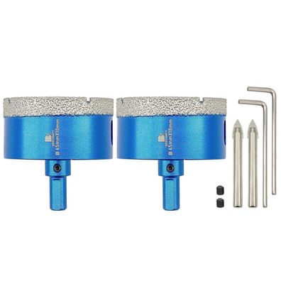 Brschnitt Diamant Fliesenbohrer mit Zentrierbohrer, 2 Stück 65MM Lochsäge für