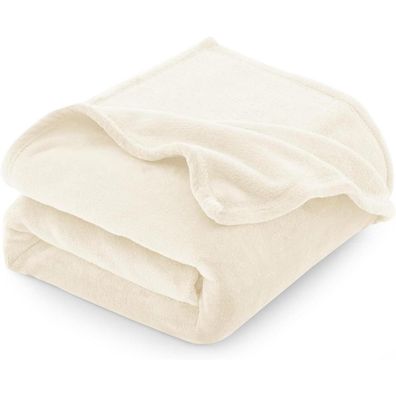 CozyLux Kuscheldecke Flauschig 130x150 cm Creme - Weich, Warm, Leicht für Sofa