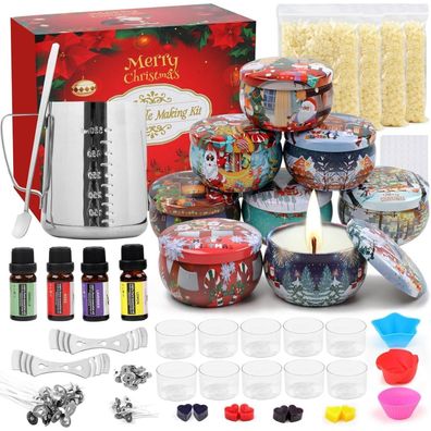 Tepenar DIY Kreative Kerzenherstellung Set mit Sojawachs, ätherischem Öl und