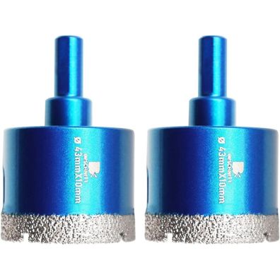 Brschnitt Diamant Bohrkrone 43mm - 2 Stück Lochsäge für Fliesen, Granit