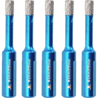 Brschnitt Diamant Kernbohrer Set 6mm (1/4 Zoll) - 5 Stück Lochsäge für harte