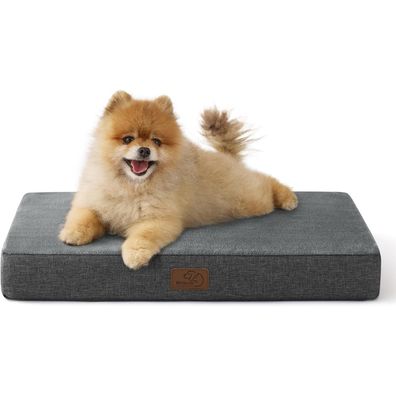 Bedsure Orthopädisches Hundekissen für kleine Hunde, 61x41x8cm, Dunkelgrau