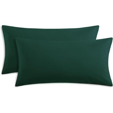 Ruikasi Kissenbezug 40x80 cm Dunkelgrün im 2er Set aus Mikrofaser mit