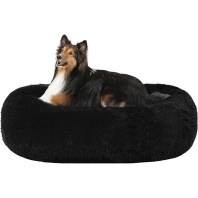 HMTOPE Orthopädisches Hundebett rund, Donut Kuschelkissen, Waschbar, 80 cm Ø