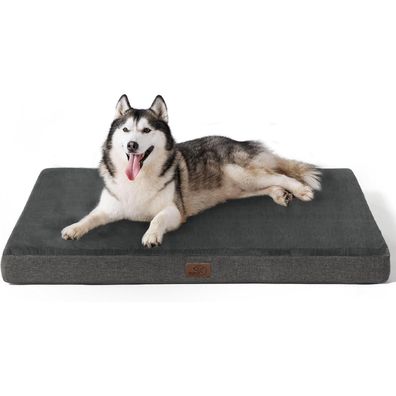 Bedsure Orthopädisches Hundekissen für große Hunde, 120x74x10cm, Dunkelgrau