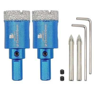 Brschnitt Diamant Fliesenbohrer 25MM, 2 Stück Lochsäge mit Zentrierbohrer für