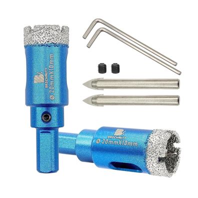 Brschnitt Diamant Fliesenbohrer mit Zentrierbohrer, 2 Stück 20MM Lochsäge für