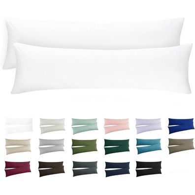 Ruikasi Kissenbezug 40x145 cm Weiß im 2er Set - Seitenschläferkissenbezug aus