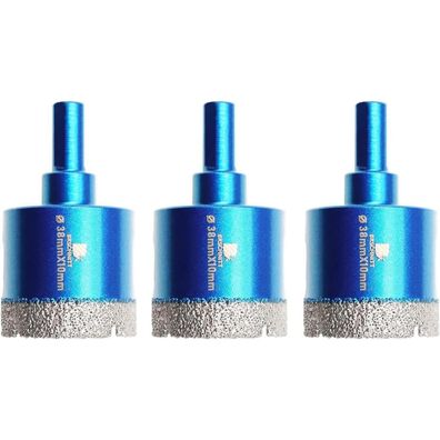 Brschnitt Diamant Trockenbohrer 38mm - 3er Set Bohrkrone Lochsäge für harte