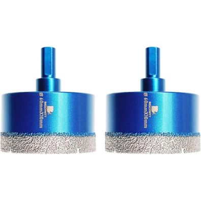 Brschnitt Diamant Trockenbohrer 60mm - 2er Set Bohrkrone für Fliesen, Granit