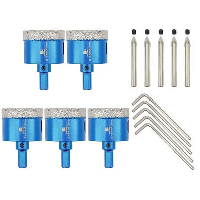 Brschnitt Diamant Fliesenbohrer Set mit Zentrierbohrer, 5 Stück 45mm Lochsäge