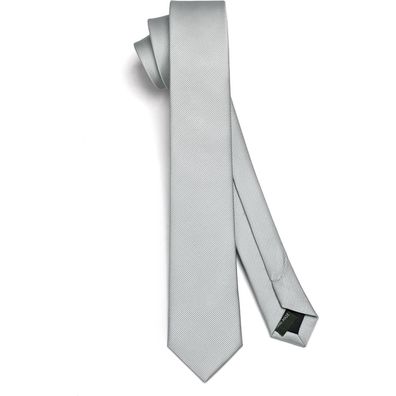Hisdern Herren Schmale Krawatte 6cm Einfarbig Seide Klassisch Formell Elegant