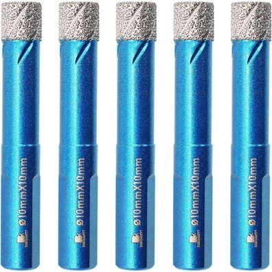 Brschnitt Diamant Trockenbohrer 10mm, 5er Set Bohrkrone für Fliesen, Granit