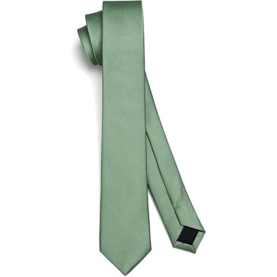 Hisdern Herren Krawatte Schmal 6cm Einfarbig Seide - Elegant für Hochzeit