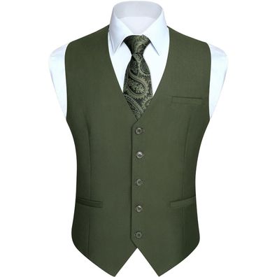 Hisdern Herren Weste L Hellgrün - Formale Baumwolle Weste für Hochzeit, Party