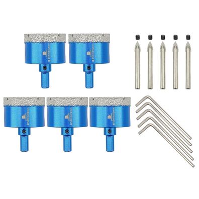 Brschnitt Diamant Fliesenbohrer Set, 5 Stück, 50mm Lochsäge mit Zentrierbohrer
