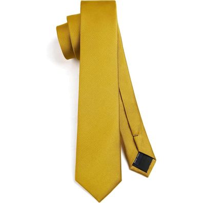 Hisdern Herren Krawatte Schmal Einfarbig Seide 6cm - Klassisch, Formell
