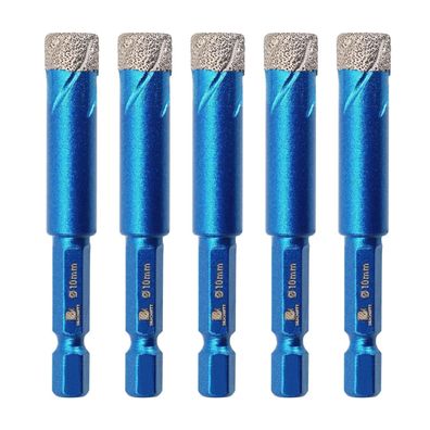 Brschnitt Diamantbohrer Set 5x 10mm Sechskant-Schaft für harte Materialien