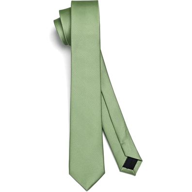 Hisdern Herren Schmale Krawatte 6cm Salbeigrün - Elegante Seide für Hochzeit
