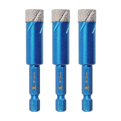 Brschnitt Diamantbohrer Set 3x 12mm Sechskant-Schaft für Fliesen, Keramik