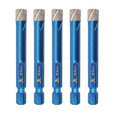 Brschnitt Diamantbohrer Set 8mm, 5 Stück Sechskant-Schaft Fliesenbohrer