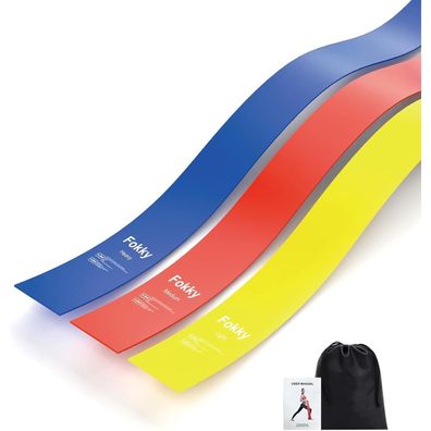 Fokky Fitnessband 3er-Set Theraband Lang Widerstandsbänder in 3 Stärken