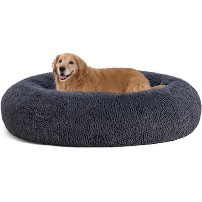 HMTOPE Orthopädisches Hundebett rund, Donut-Form, Kuschelig, Waschbar, 120 cm