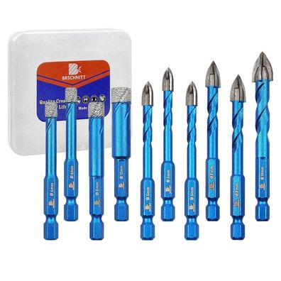 Brschnitt Diamantbohrer Set 10tlg. 6/8/10mm Sechskant für Fliesen, Stein, Granit