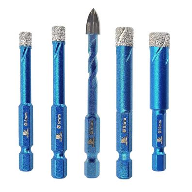 Brschnitt Diamantbohrer Set 5 Stück 6/8/10mm Sechskant-Schaft für Fliesen