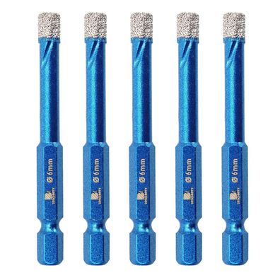 Brschnitt Diamantbohrer Set 6mm (5 Stück) - Fliesen, Granit, Glas, Keramik