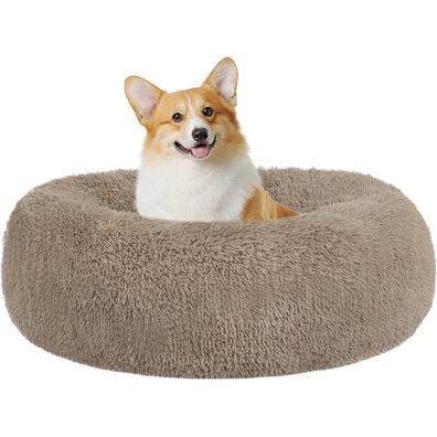 HMTOPE Orthopädisches Hundebett rund, Donut-Form, Kuschelig, Waschbar, 70 cm Ø