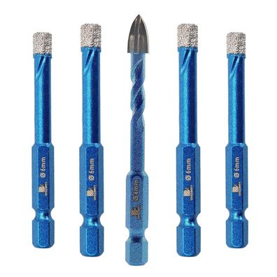 Brschnitt Diamantbohrer Set 5 Stück 6mm Sechskant-Schaft für harte Materialien