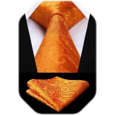 Hisdern Herren Krawatten Set mit Einstecktuch, Paisley Design, verschiedene