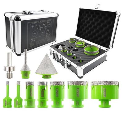 Fachlich Diamant Fliesenbohrer Set 10-tlg. (6-68mm) Lochsäge & Fingerfräser mit
