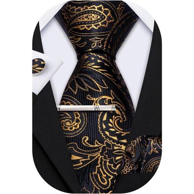 Barry. Wang Herren Krawatten-Set: Seide, Paisley, Einstecktuch