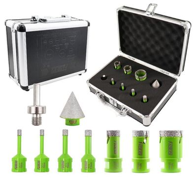 Fachlich Diamant Fliesenbohrer Set 9-teilig (6-35mm) mit Fingerfräser