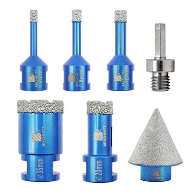 Brschnitt Diamantbohrer Set 6-35mm & 35mm Fingerfräser für Fliesen, Granit