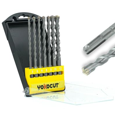 Yokocut SDS Plus Hammerbohrer Set 7tlg. 4x Schneiden, Steinbohrer für Beton