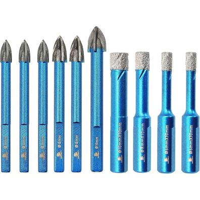 Brschnitt Diamantbohrer Set (10 Stück) - Lochsäge für Fliesen, Granit, Keramik